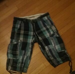 6 Pocket Cargo Shorts with drawstring  and zipper closure